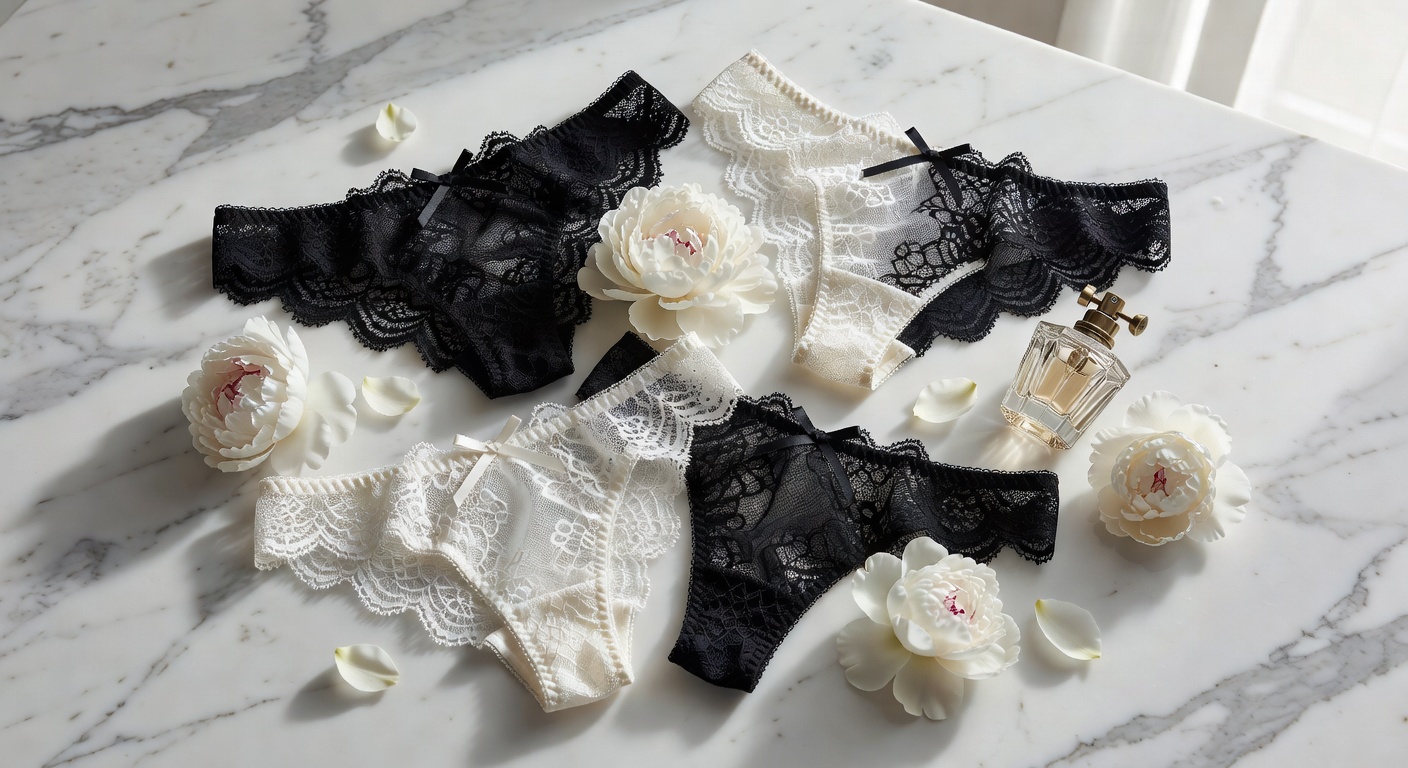 Signature Lace Panty Collection Flat Lay